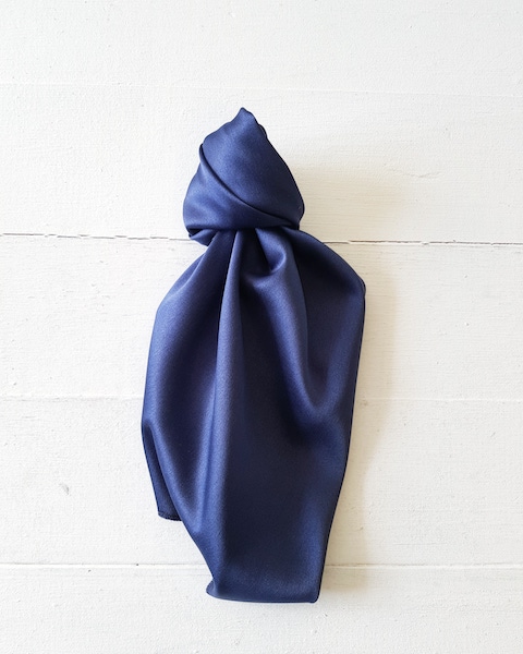 Satin silk napkin Navy Muse Decor Hire 